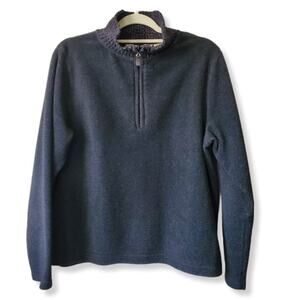 Vtg Y2K Eddie Bauer Women Gray Fleece Sweater L Birch Valley Gorp Outdoors Cozy